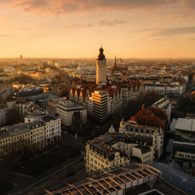 The city of Leipzig from above. Credits: Tom Thiele