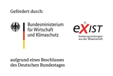 Logo combination showing financial support by BMWK and exist