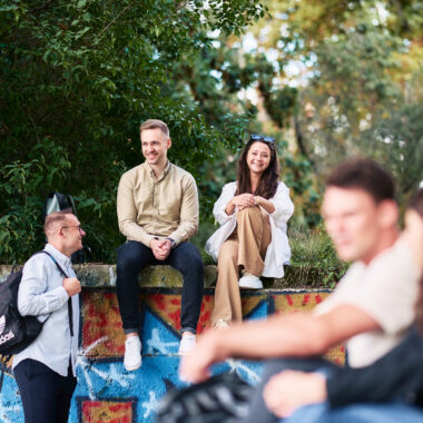 Master-Studentengruppe auf dem HHL Campus